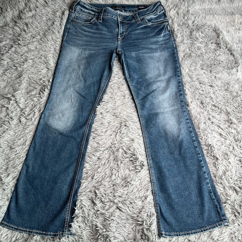 Silver Jeans Womens 33 Suki Mid Boot Bootcut Mid Rise Whiskered Denim Plus